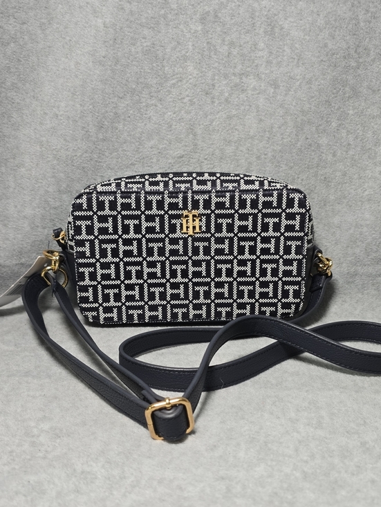 Tommy Hilfiger Handbags - Tommy Hilfiger Navy & White Monogram Crossbody Bag